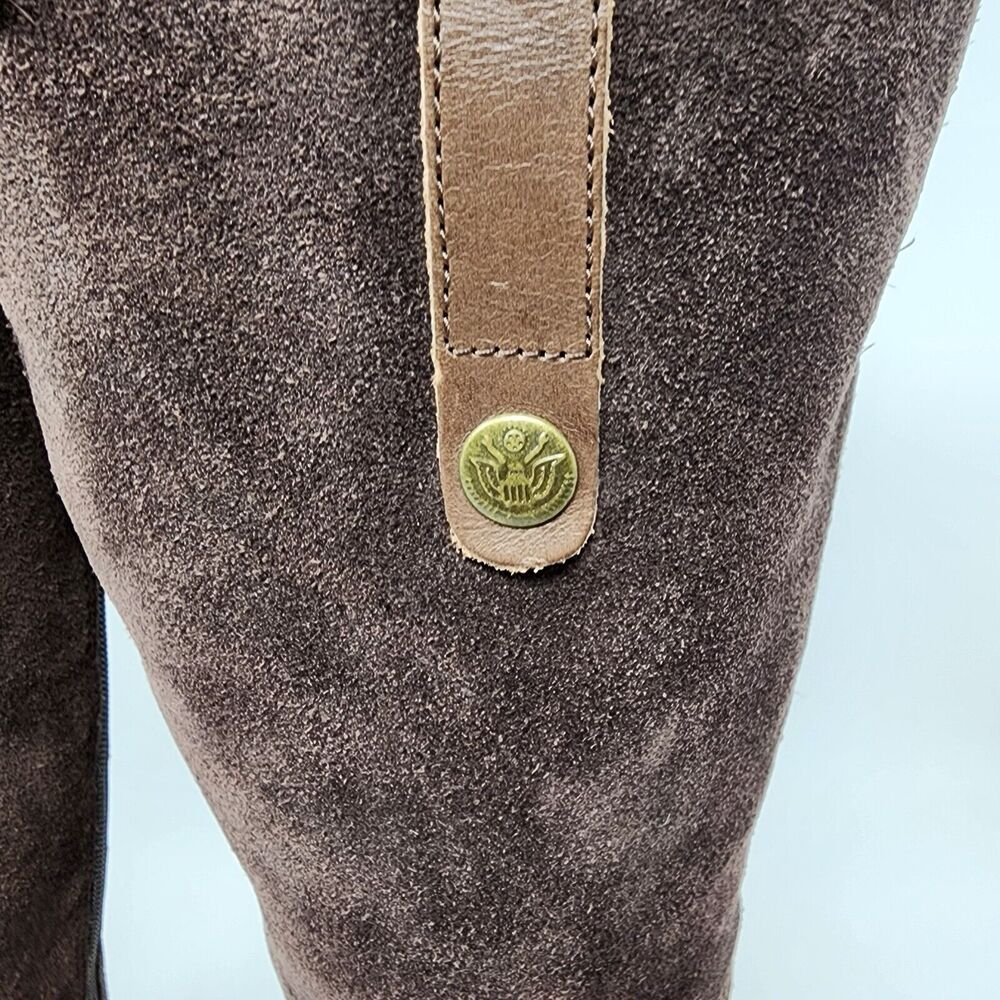 Sam Edelman Riding Boots Women 6M Pembrooke Brown Leather & Suede Full Zip - Picture 9 of 14